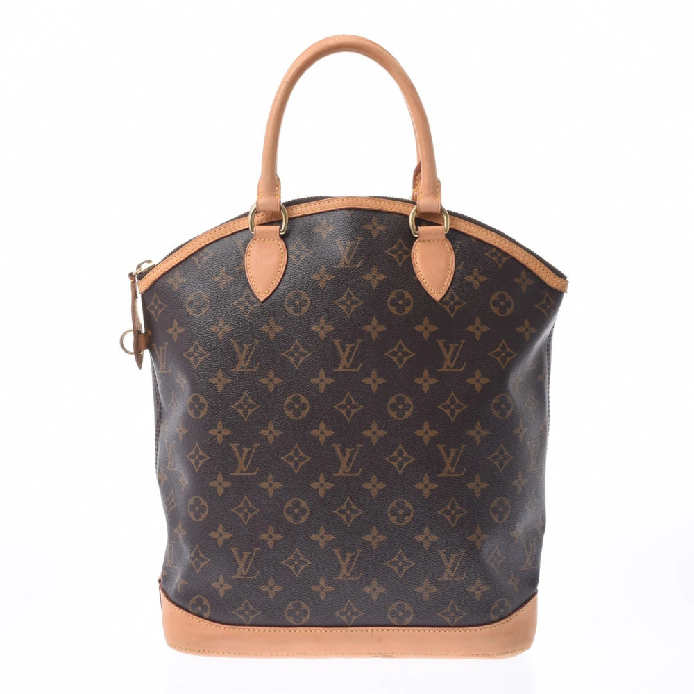 LOUIS VUITTON Monogram Lockit Vertical Brown Canvas Handbag
